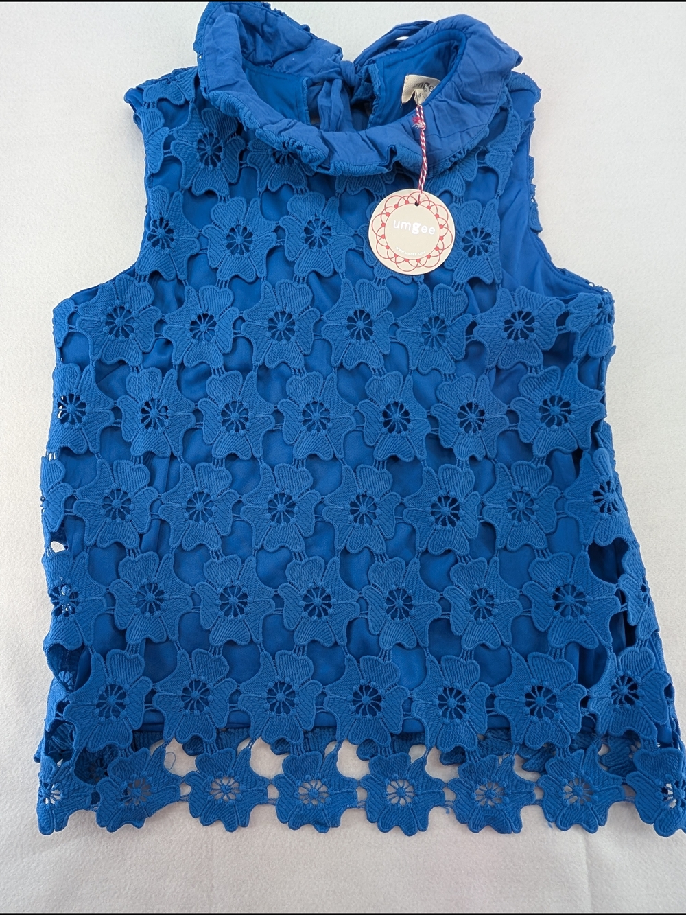 Umgee Royal Blue Floral Crochet Tank
